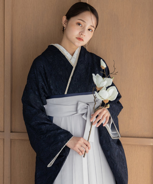 こだわり袴3点セット-レース-ネイビー系1