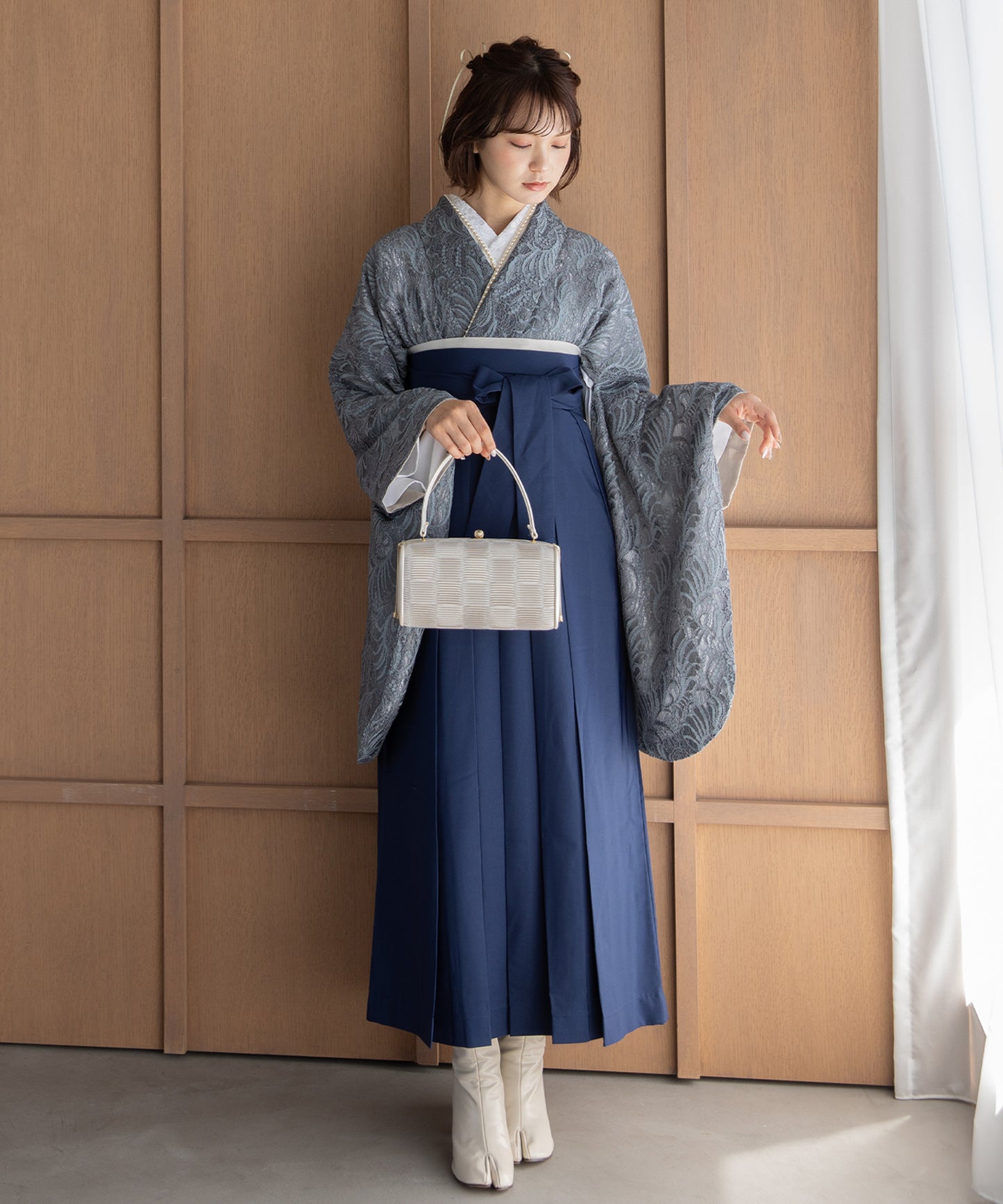 こだわり袴3点セット-レース-ブルー系2