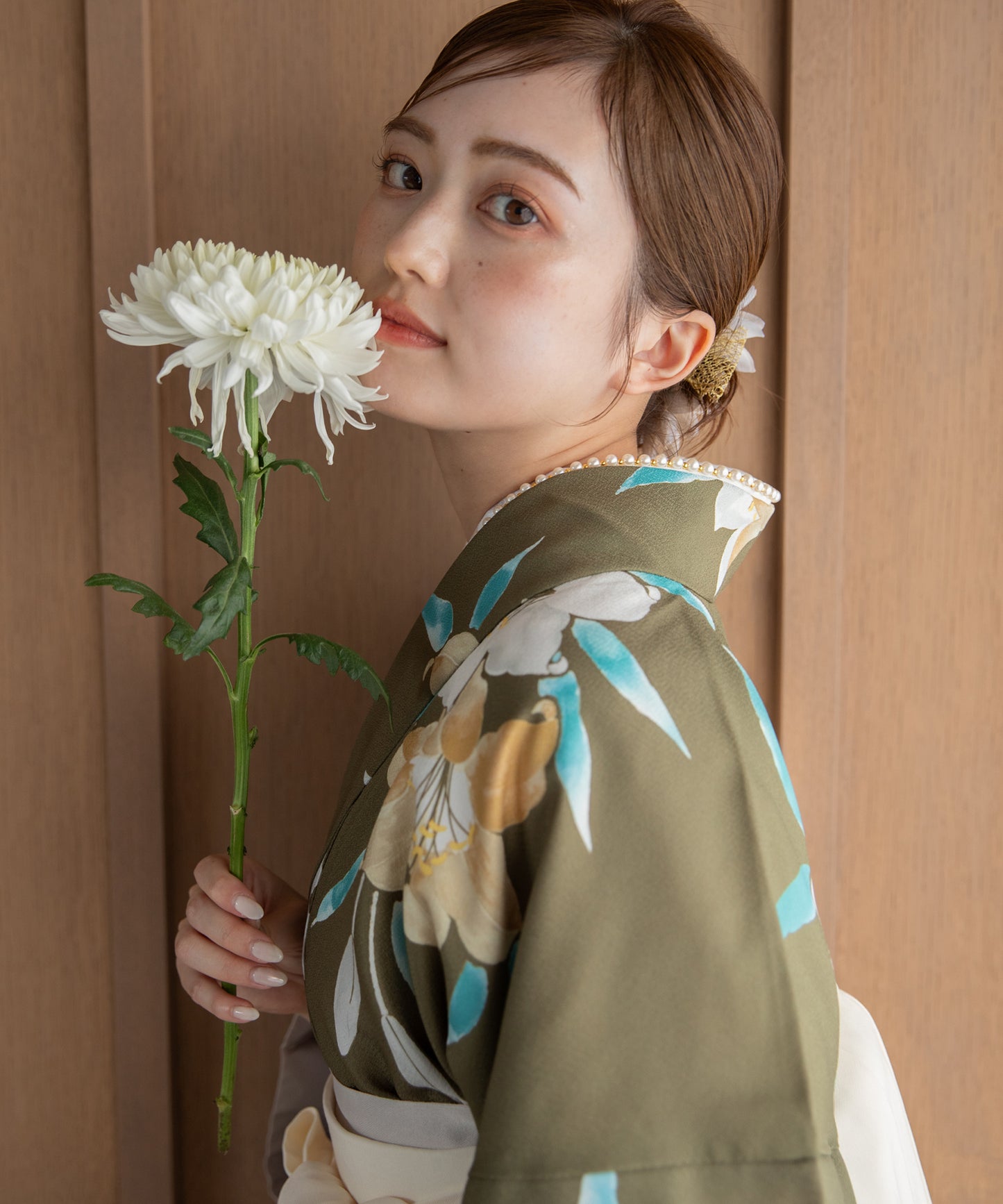 こだわり袴3点セット -grace original- カーキ系