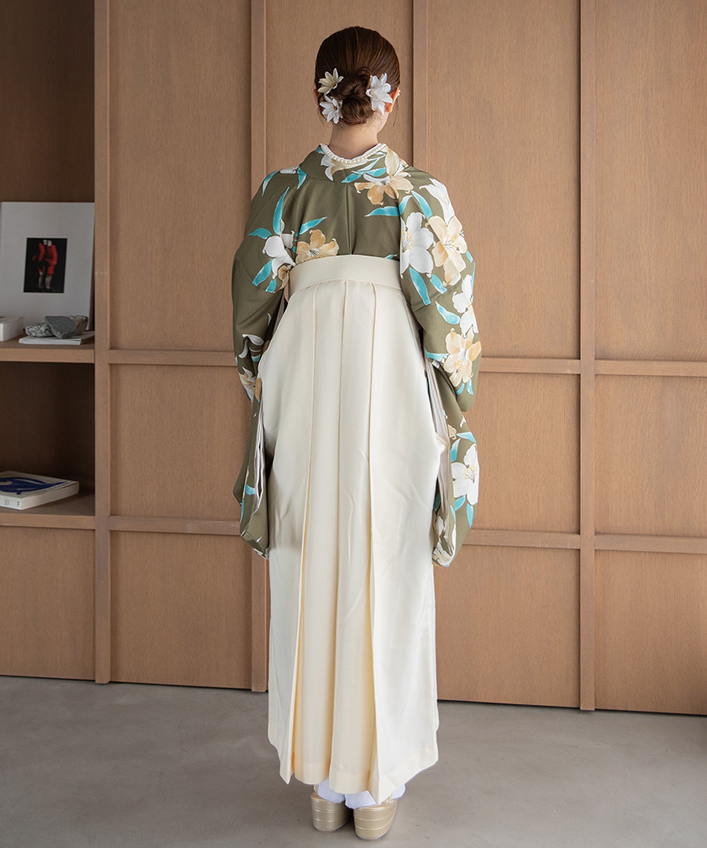 こだわり袴3点セット -grace original- カーキ系