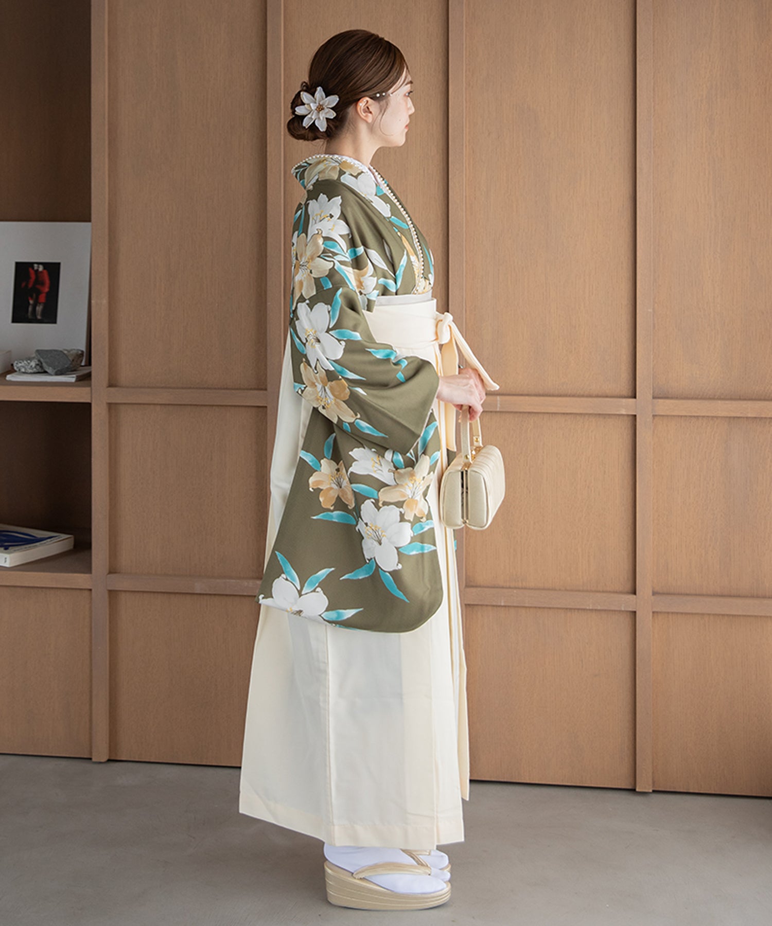 こだわり袴3点セット -grace original- カーキ系