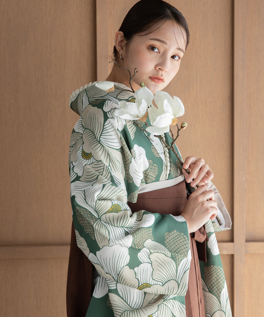 こだわり袴3点セット -grace original-グリーン系