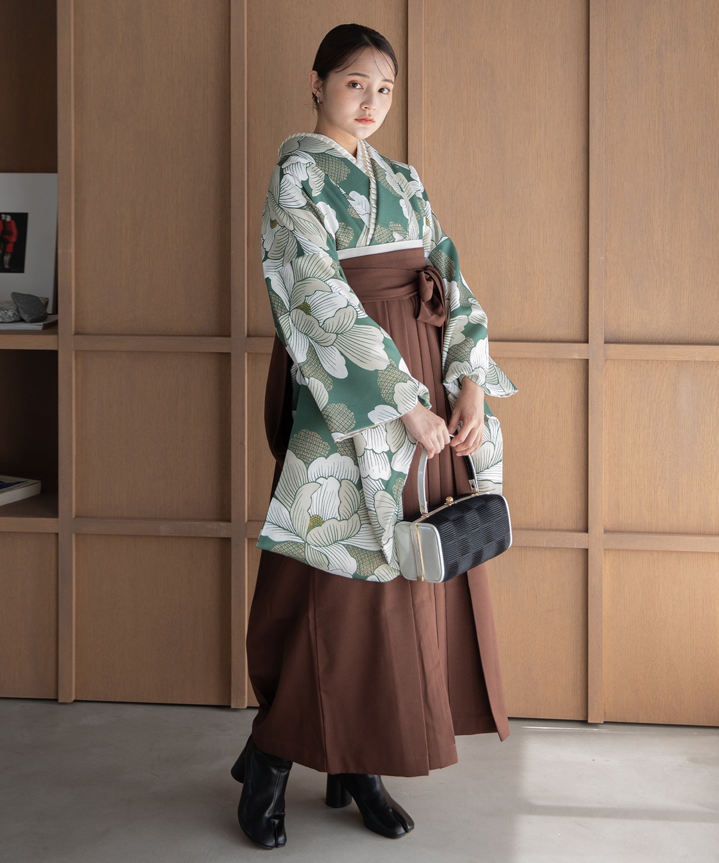 こだわり袴3点セット -grace original-グリーン系