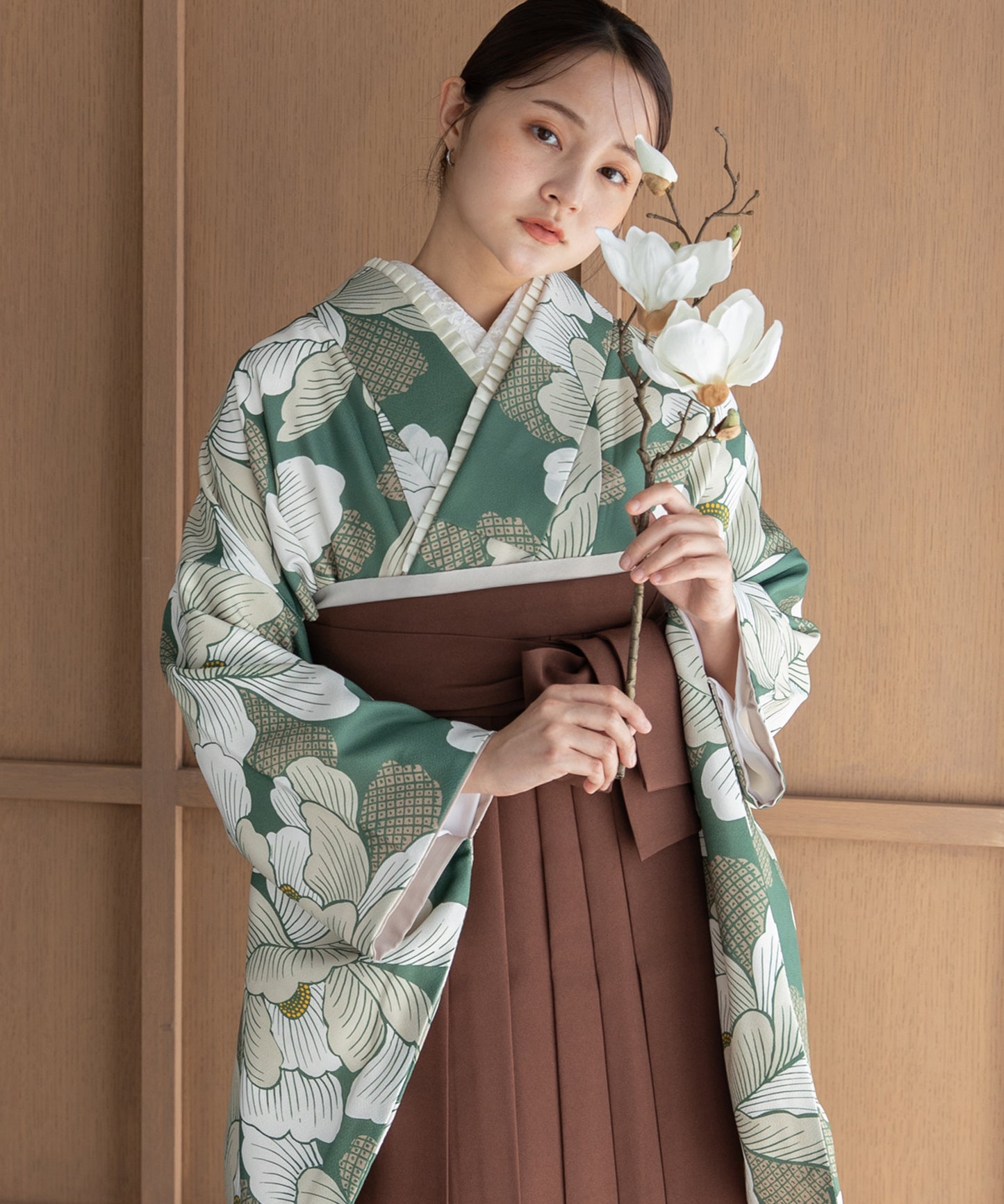 こだわり袴3点セット -grace original-グリーン系
