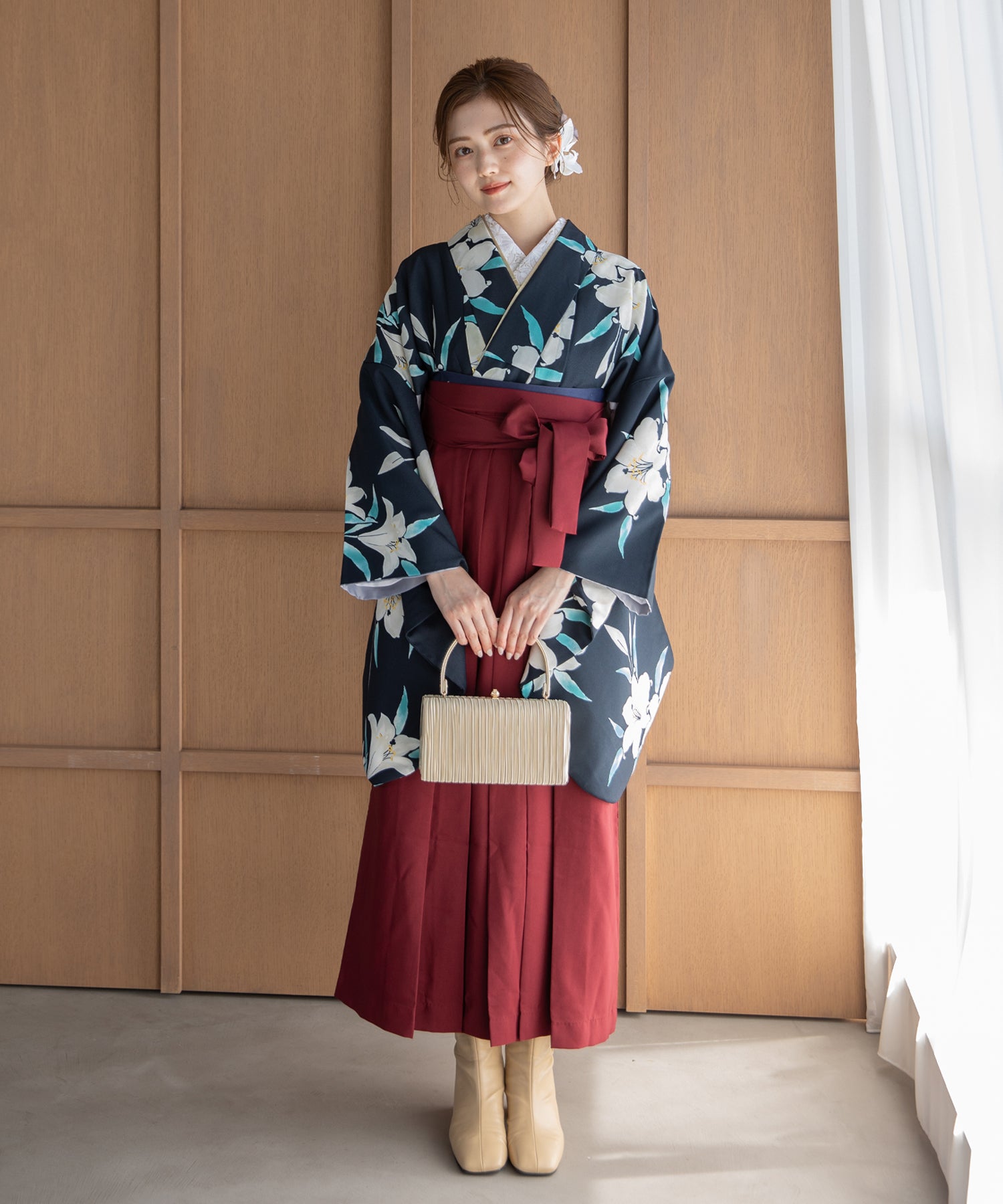 こだわり袴3点セット -grace original- ネイビー系