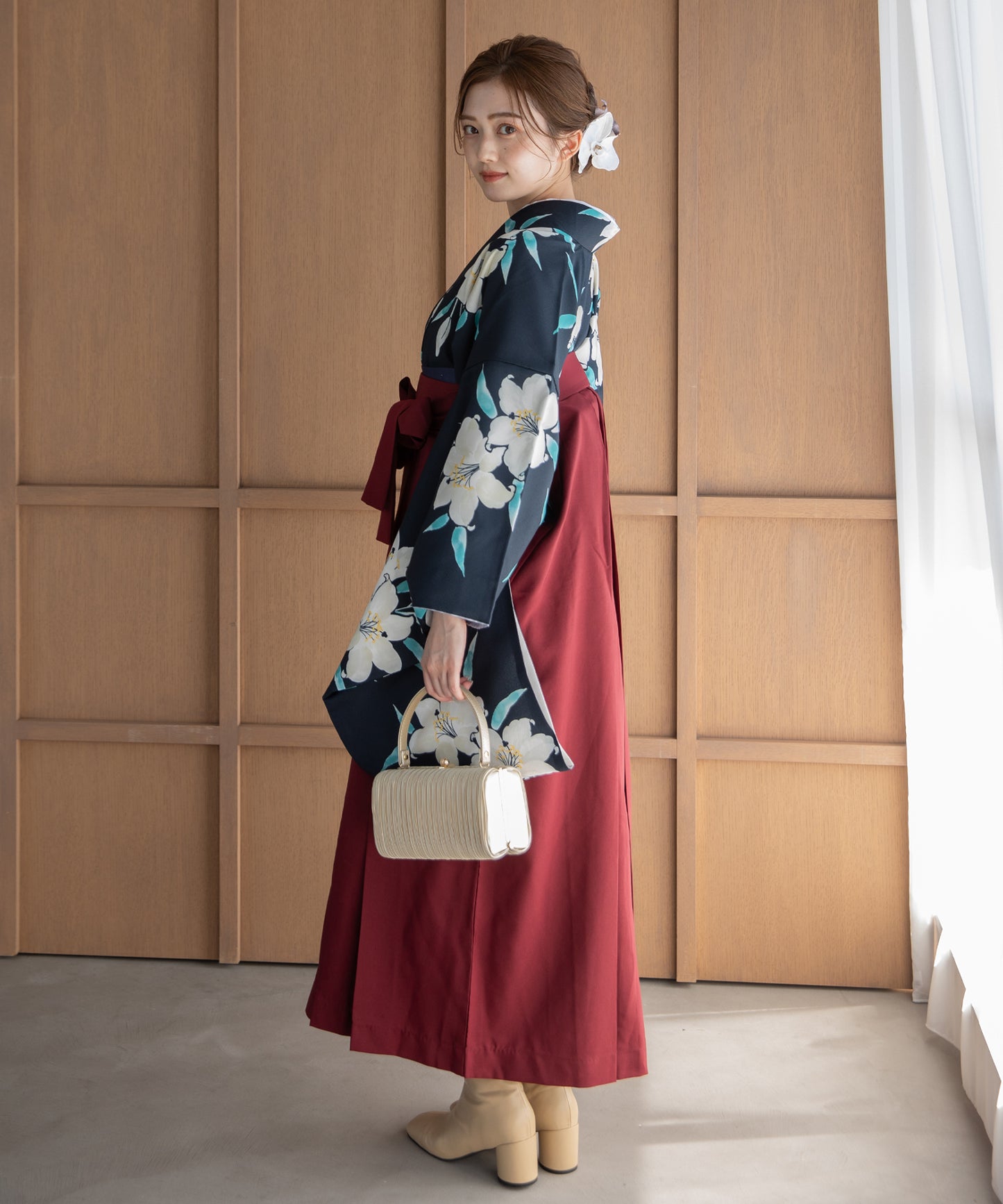 こだわり袴3点セット -grace original- ネイビー系