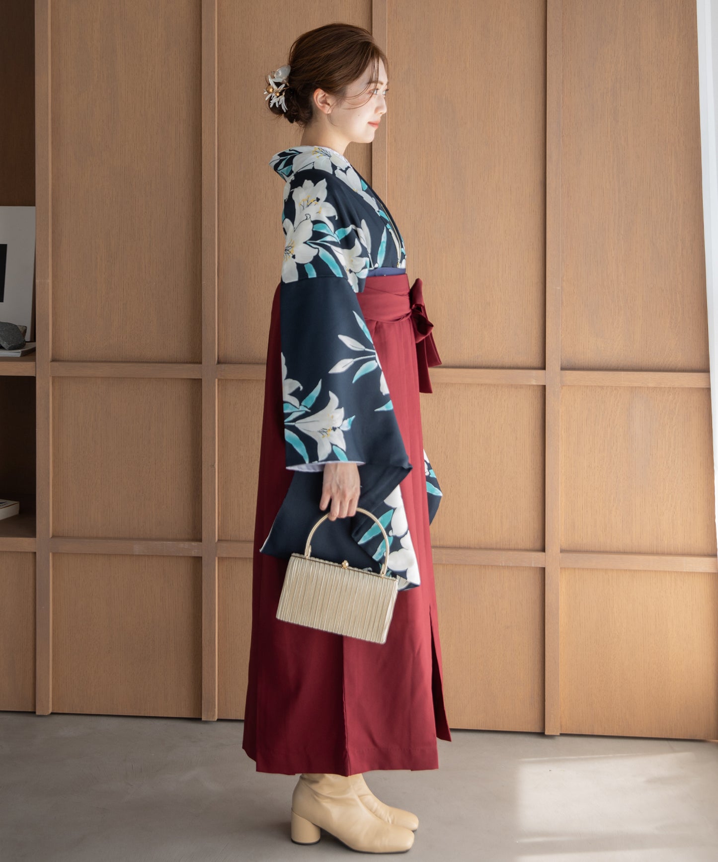 こだわり袴3点セット -grace original- ネイビー系