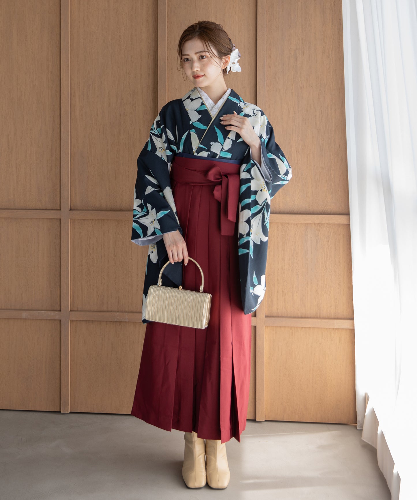 こだわり袴3点セット -grace original- ネイビー系