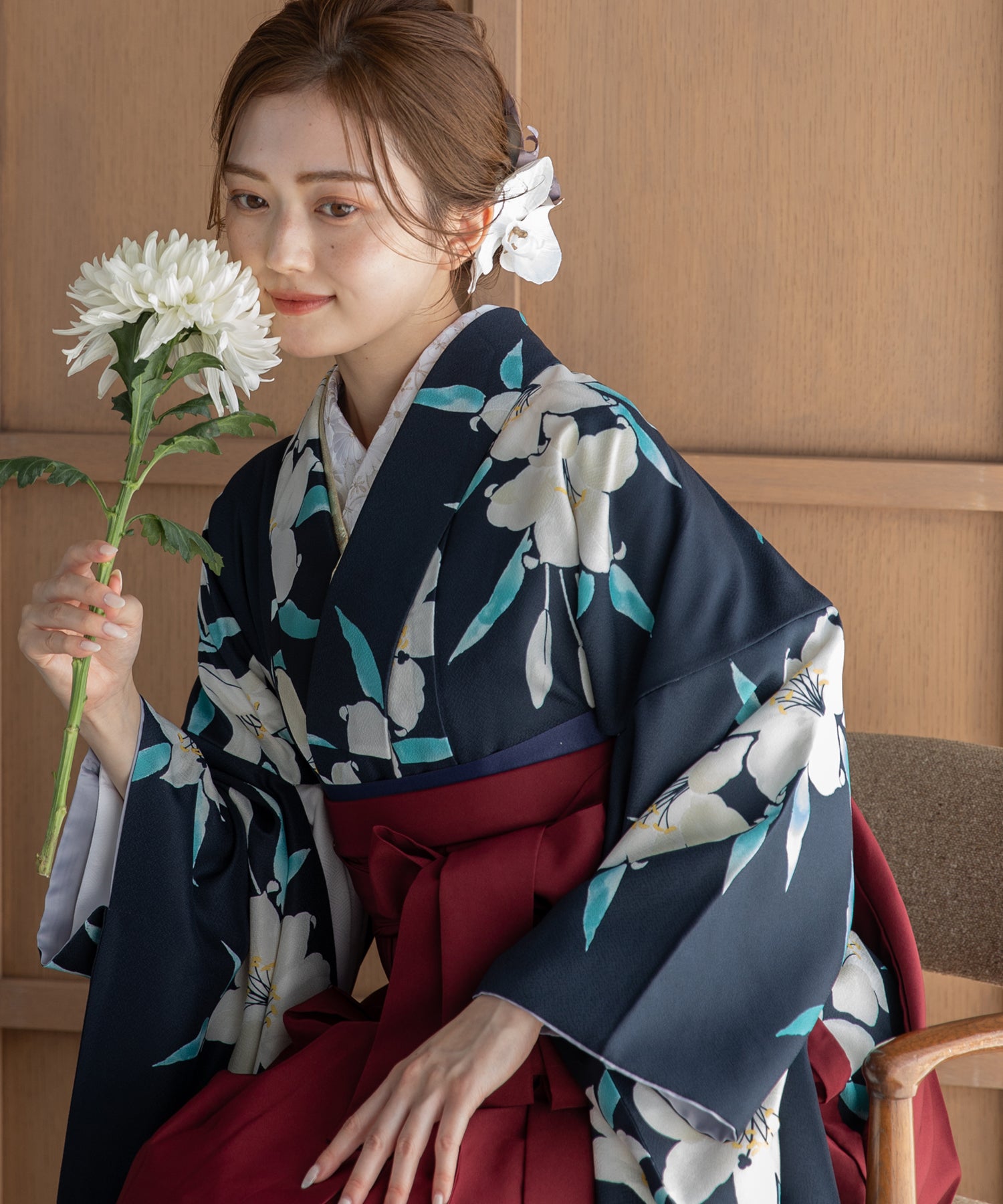 こだわり袴3点セット -grace original- ネイビー系