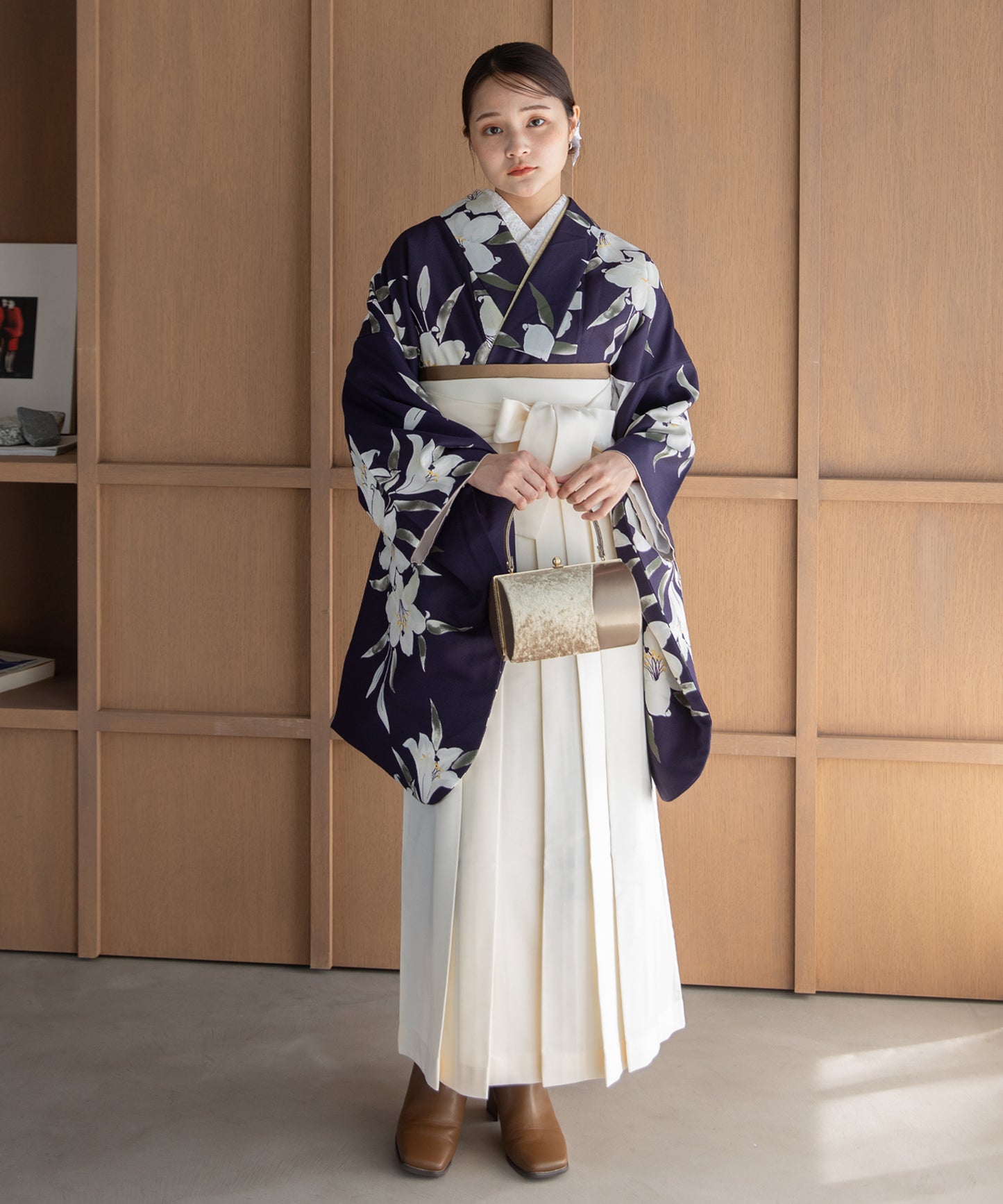 こだわり袴3点セット -grace original- パープル系