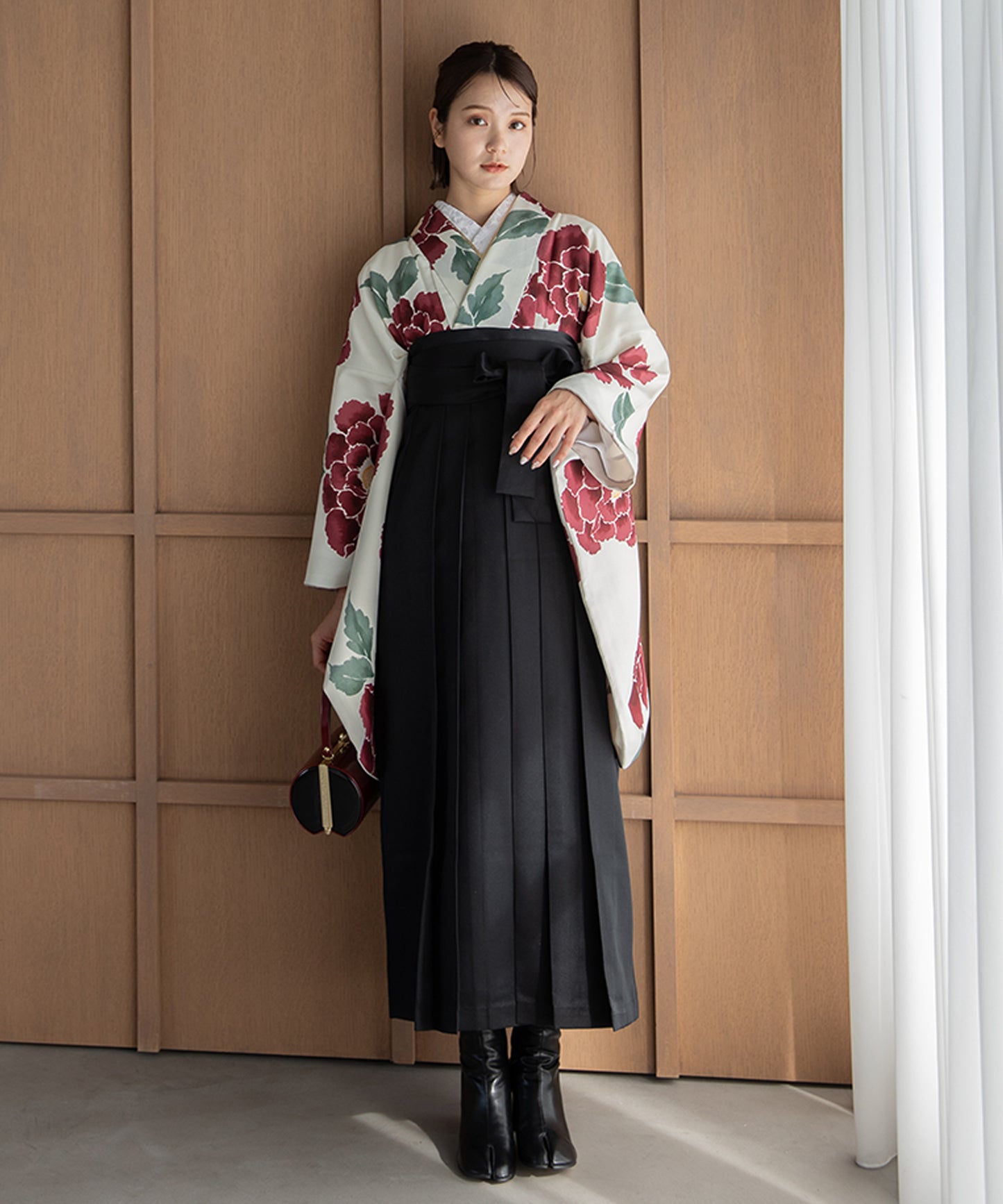 こだわり袴3点セット -grace original- レッド系