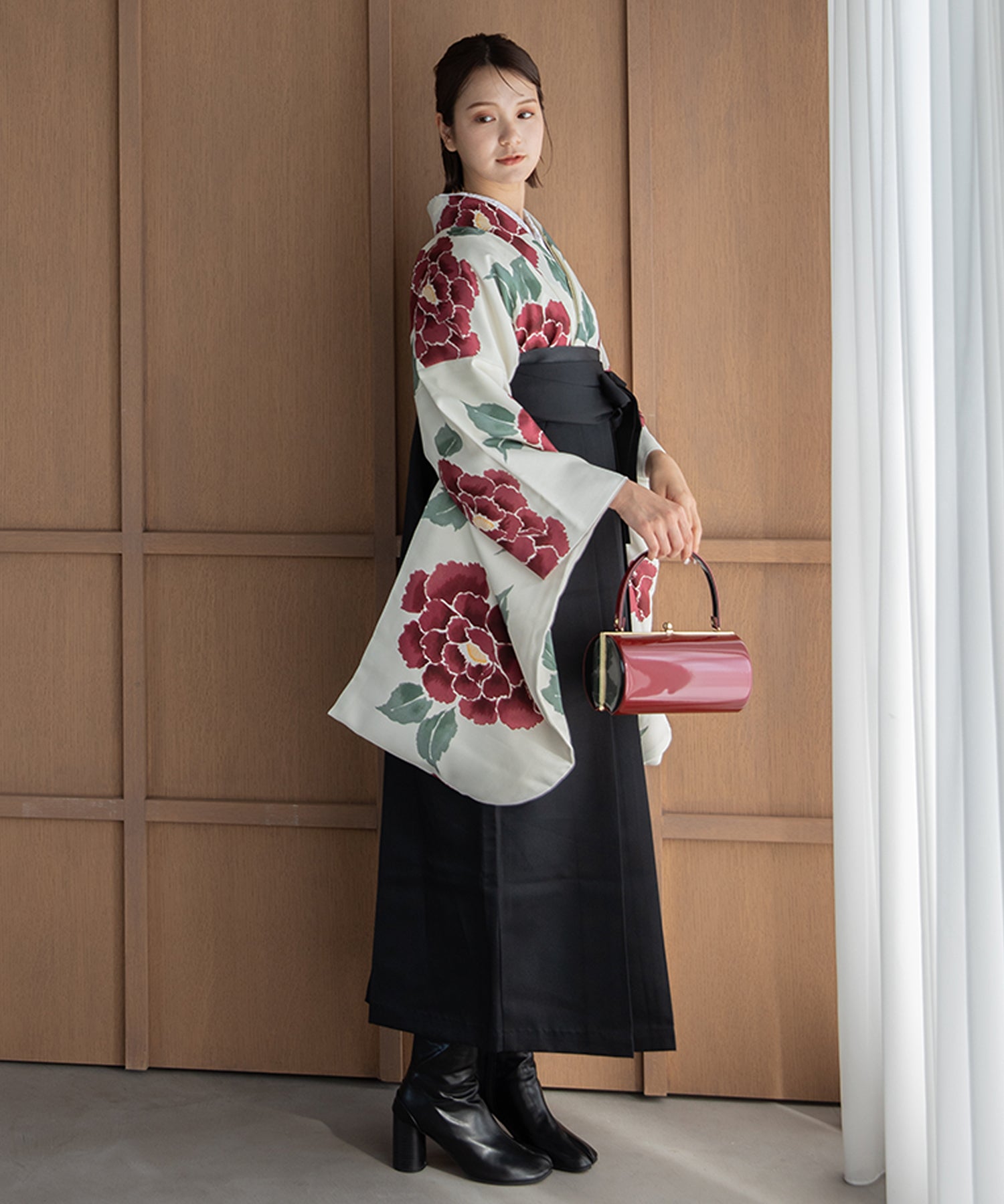 こだわり袴3点セット -grace original- レッド系