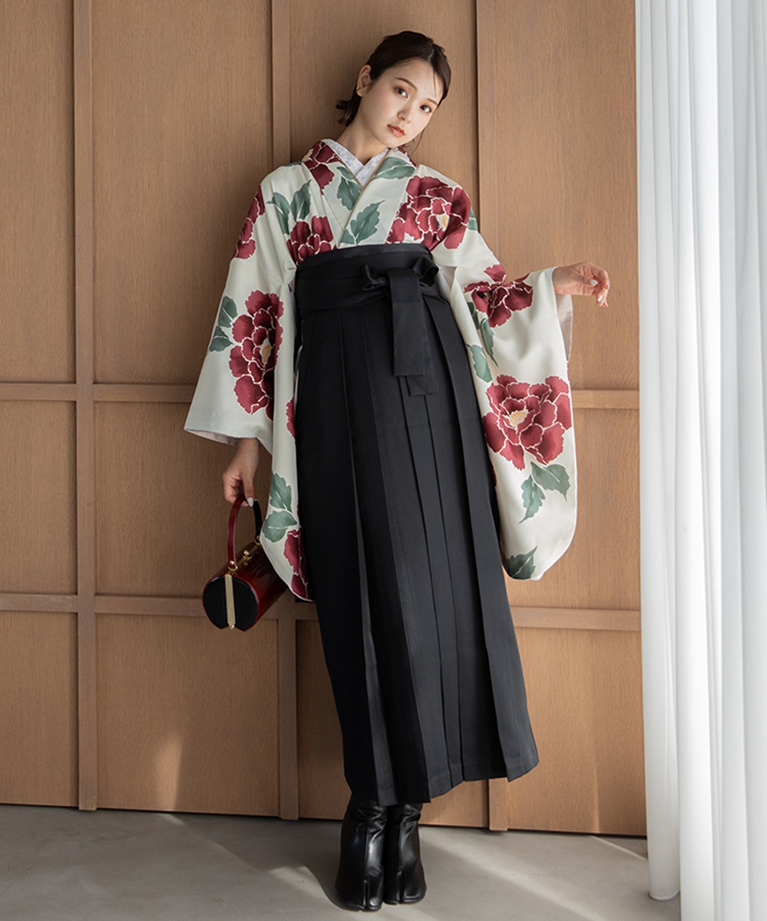 こだわり袴3点セット -grace original- レッド系