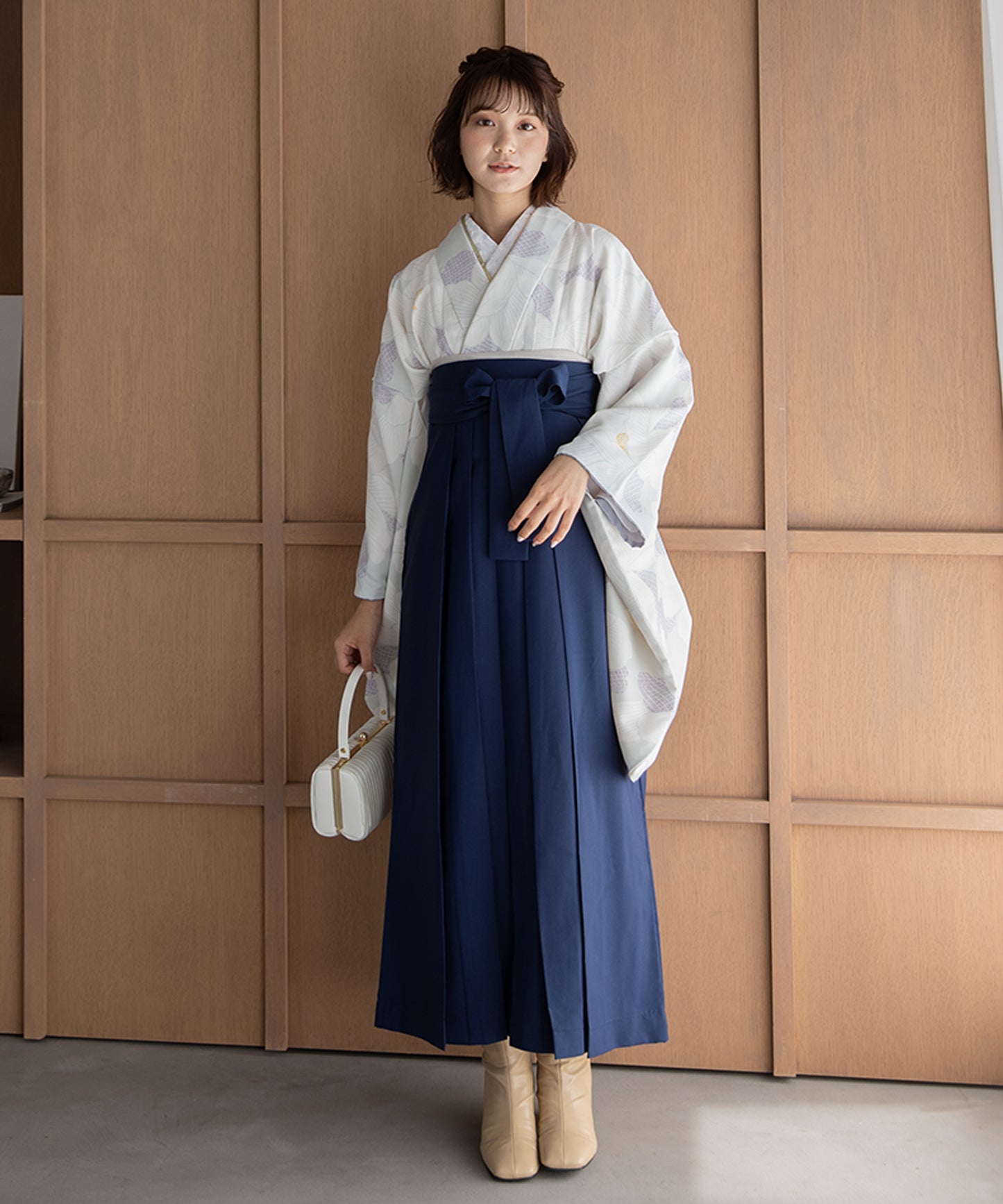 こだわり袴3点セット -grace original-ホワイト系