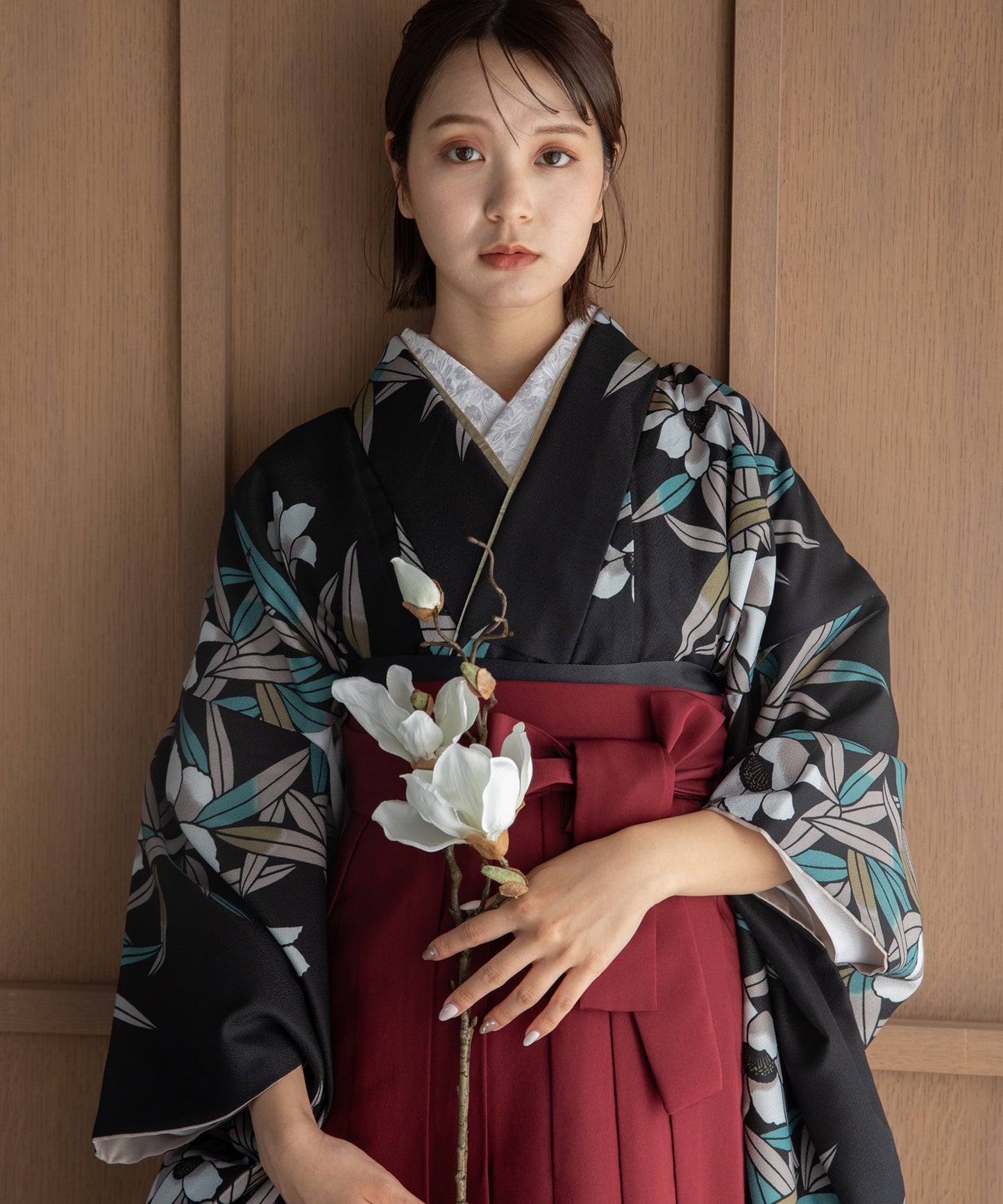 こだわり袴3点セット -grace original-ブラック系