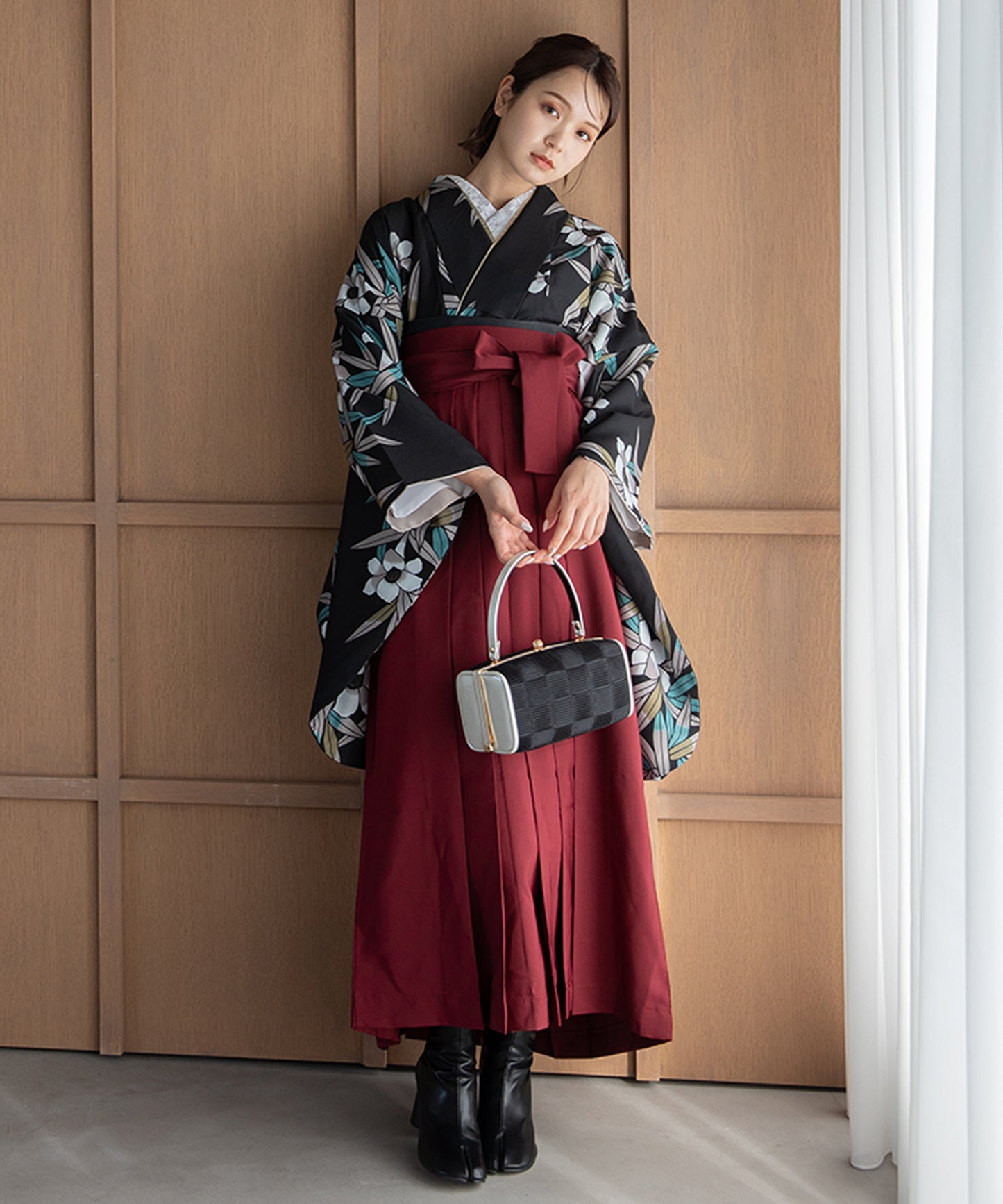 こだわり袴3点セット -grace original-ブラック系