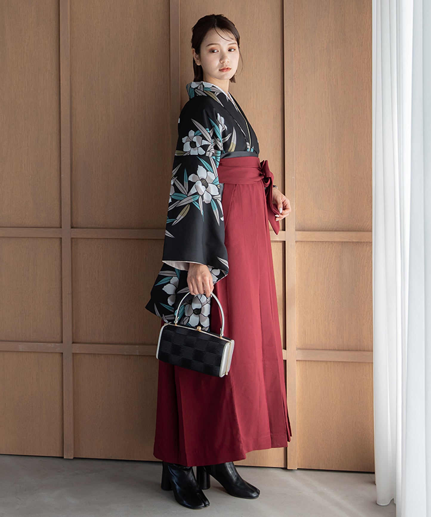 こだわり袴3点セット -grace original-ブラック系