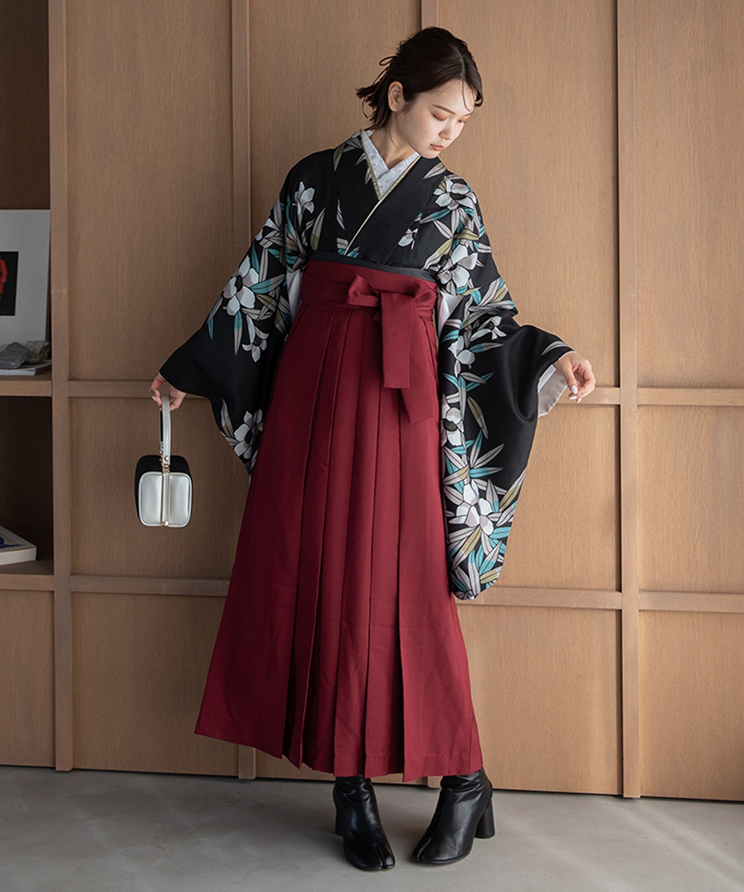 こだわり袴3点セット -grace original-ブラック系