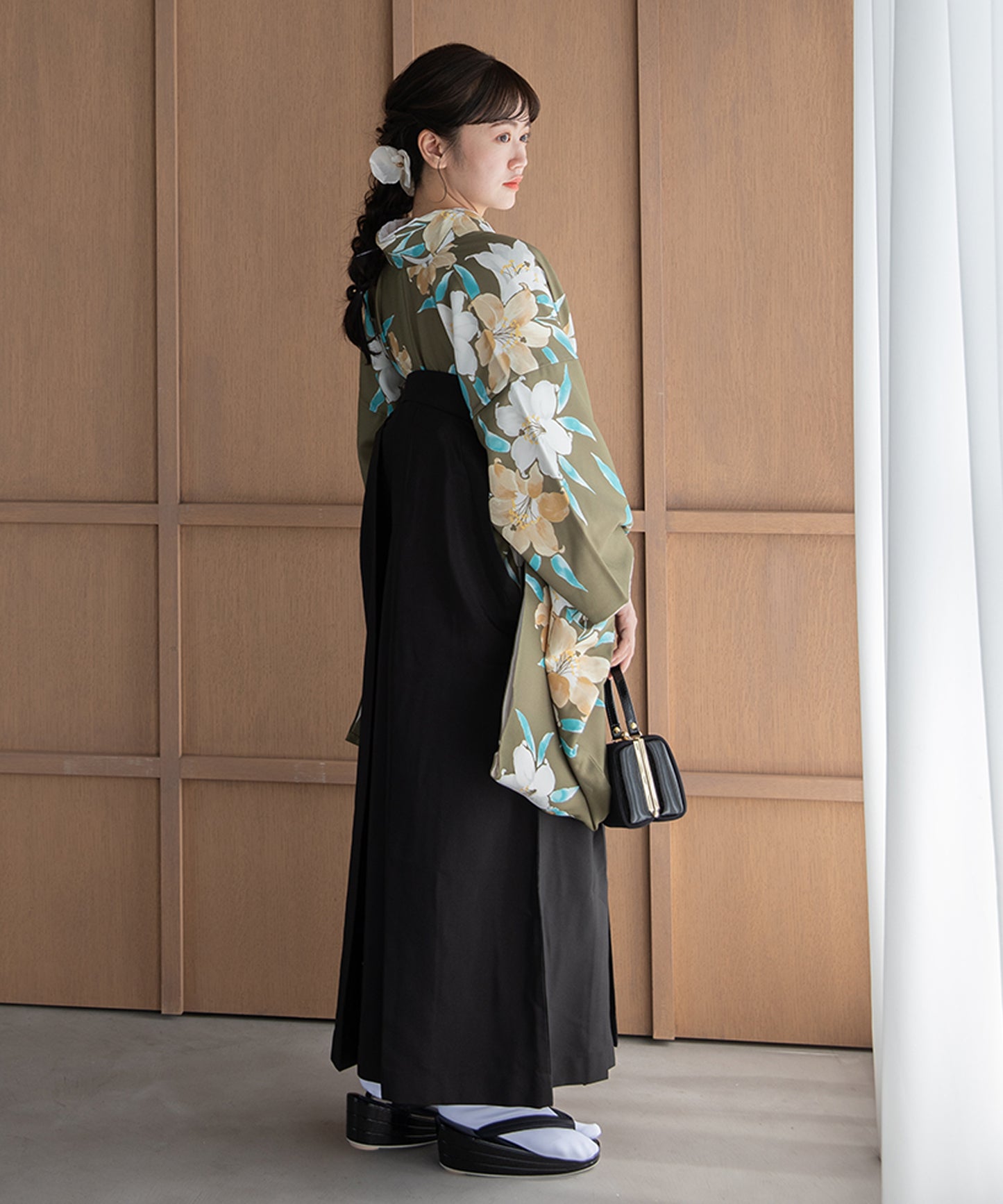 こだわり袴3点セット -grace original-カーキ系