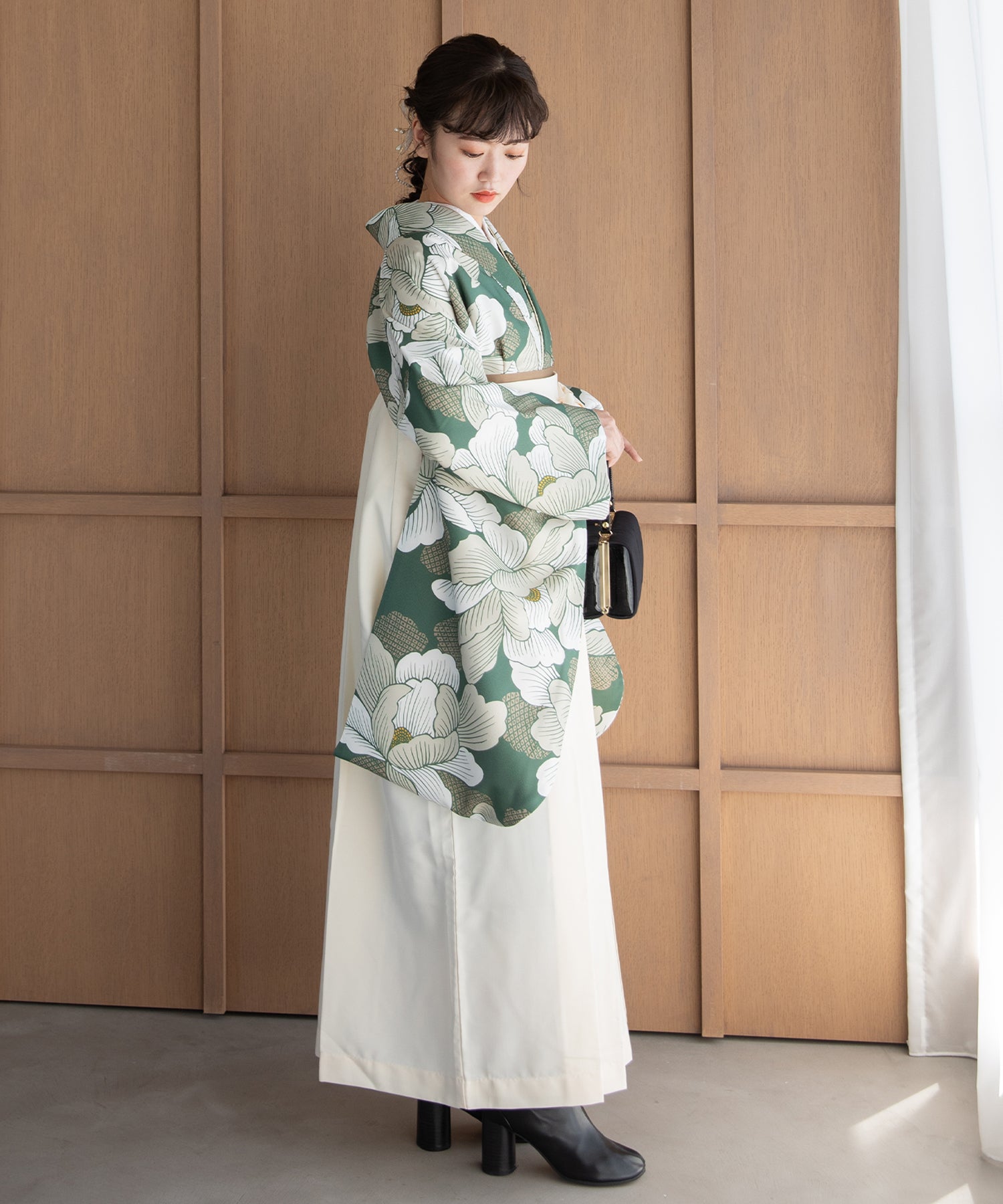 こだわり袴3点セット -grace original- グリーン系