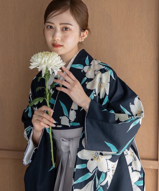 こだわり袴3点セット -grace original-ネイビー系