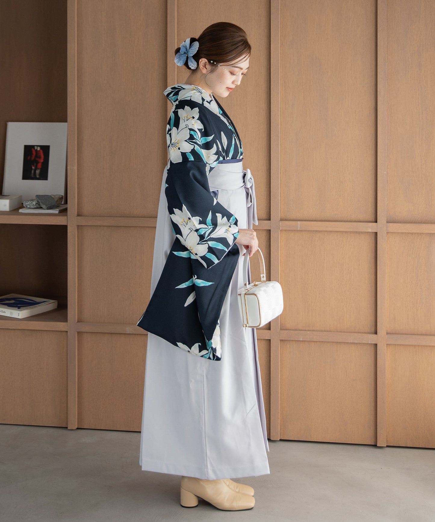 こだわり袴3点セット -grace original-ネイビー系