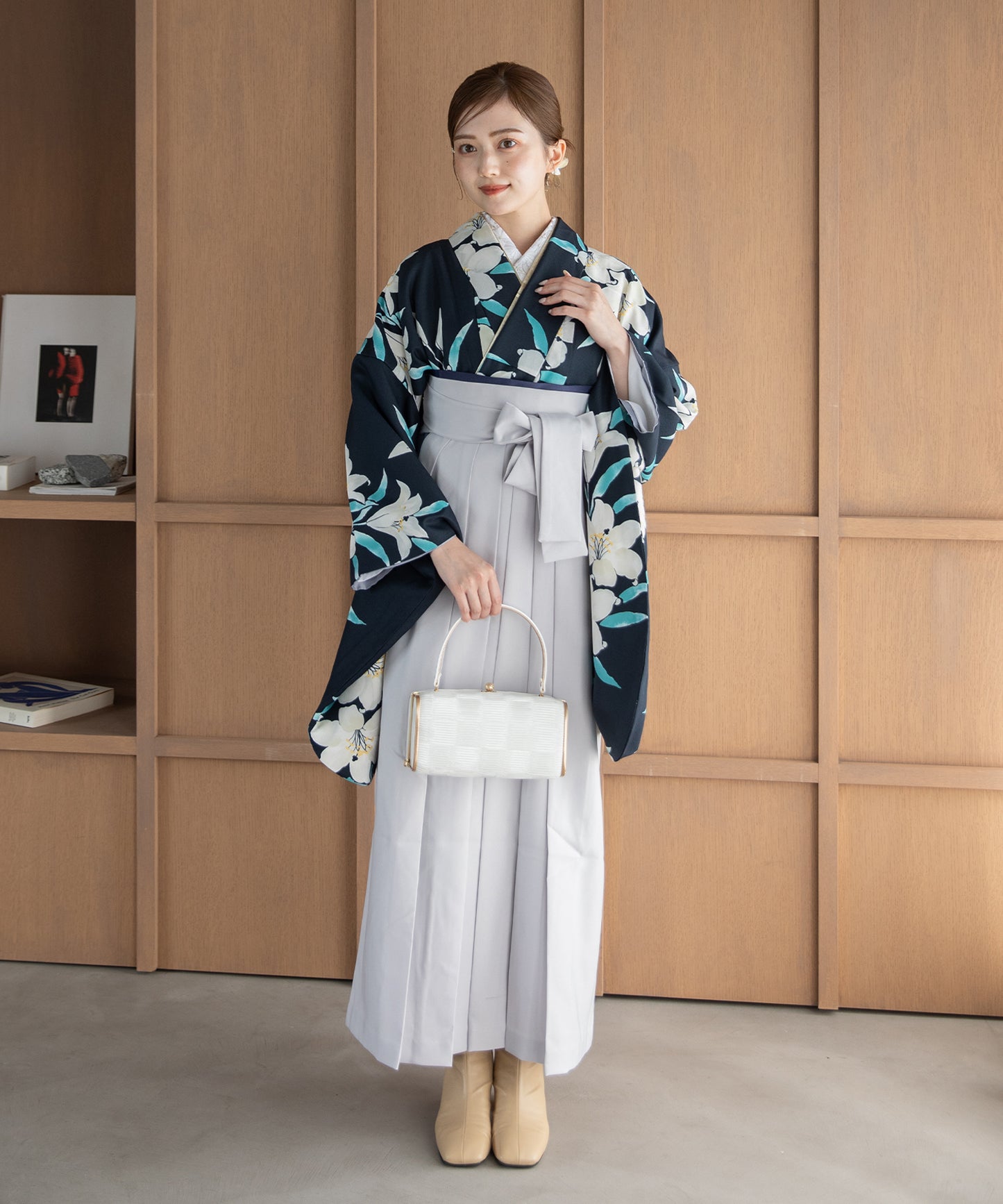 こだわり袴3点セット -grace original-ネイビー系