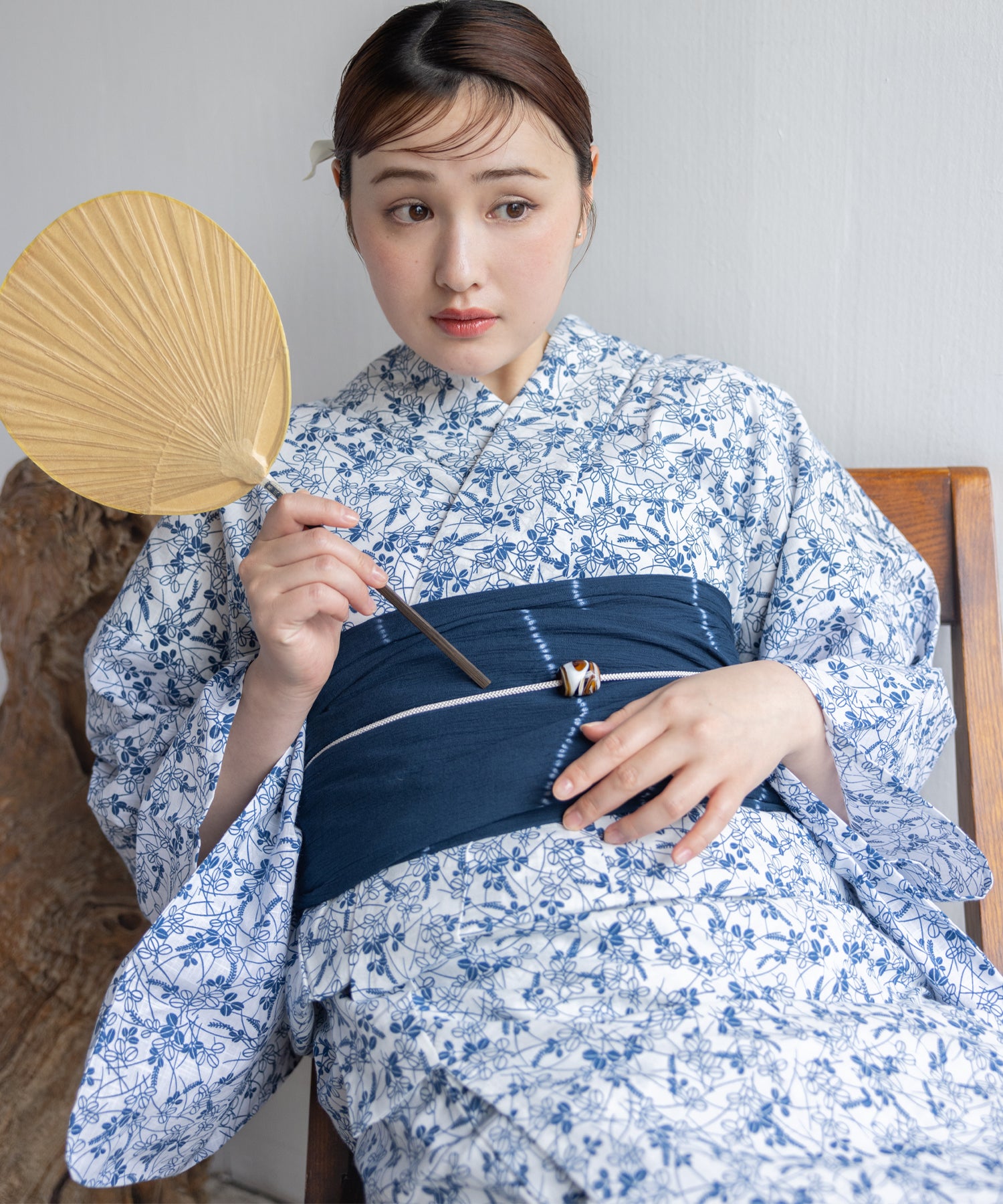 美品【二橋染工場】捺染こだわり浴衣2点セット 二橋染工場】捺染こだわり浴衣2点セットby yukatakan grace – ゆかた館