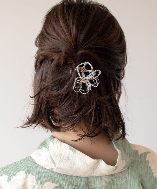 髪飾り 水引き 花3本セット