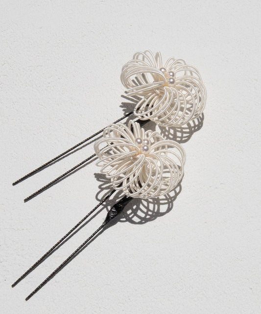 髪飾り 水引き 菊2本セット