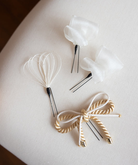 髪飾り リボン・水引き4点セット