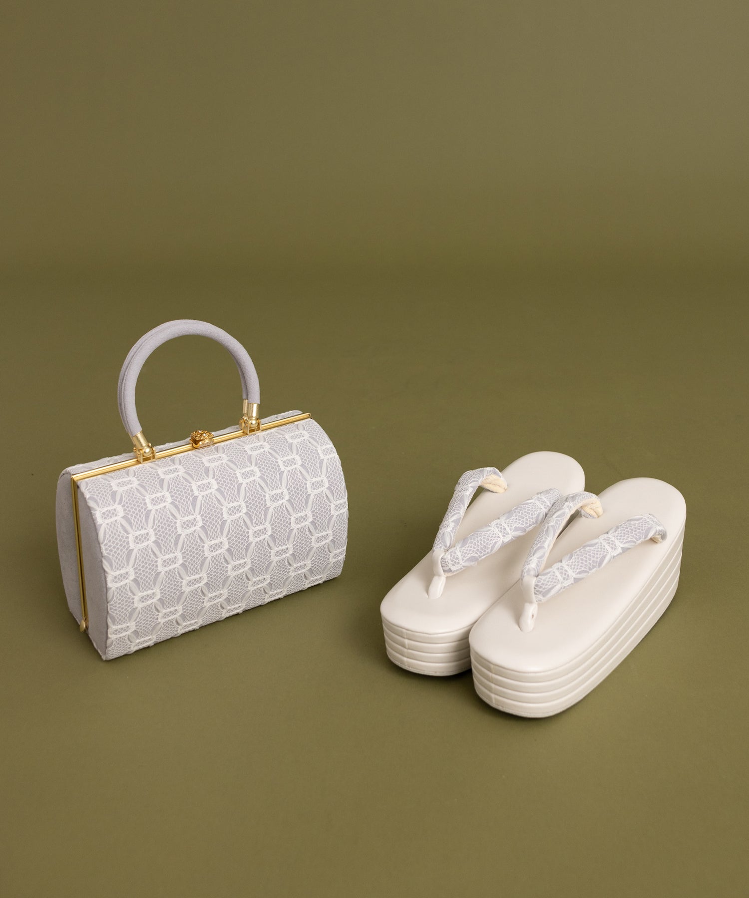 草履バッグセット - ホワイト系