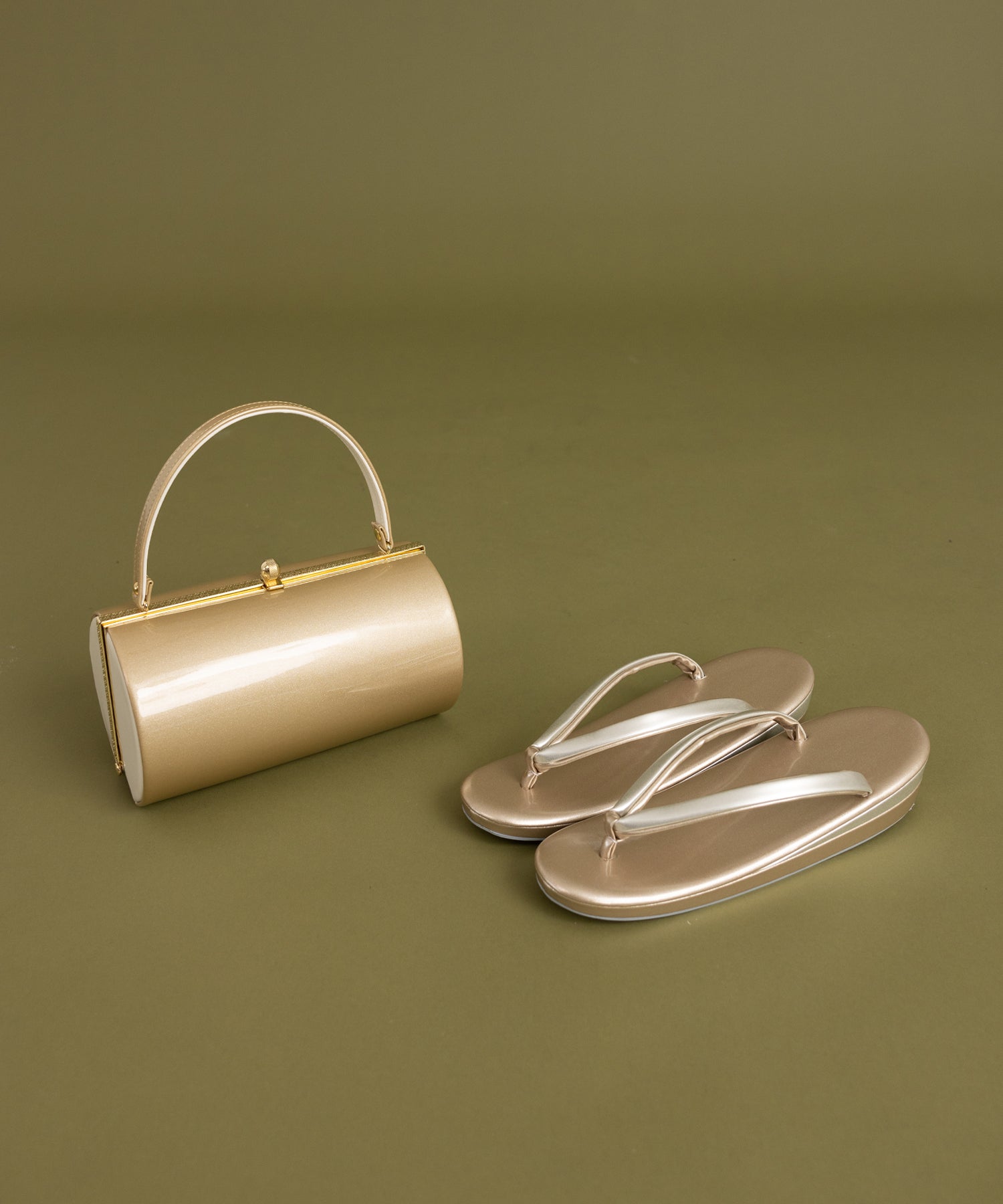 草履バッグセット -ゴールド系