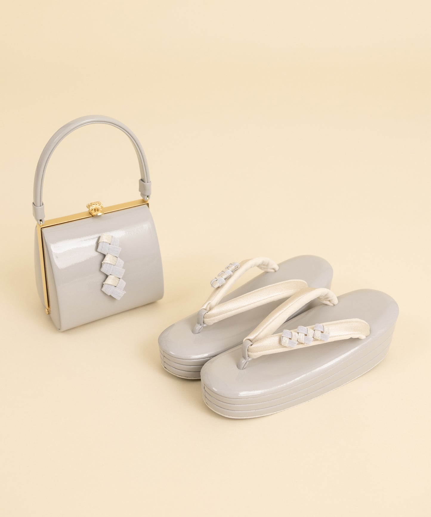 草履バッグセット -ブルーグレー