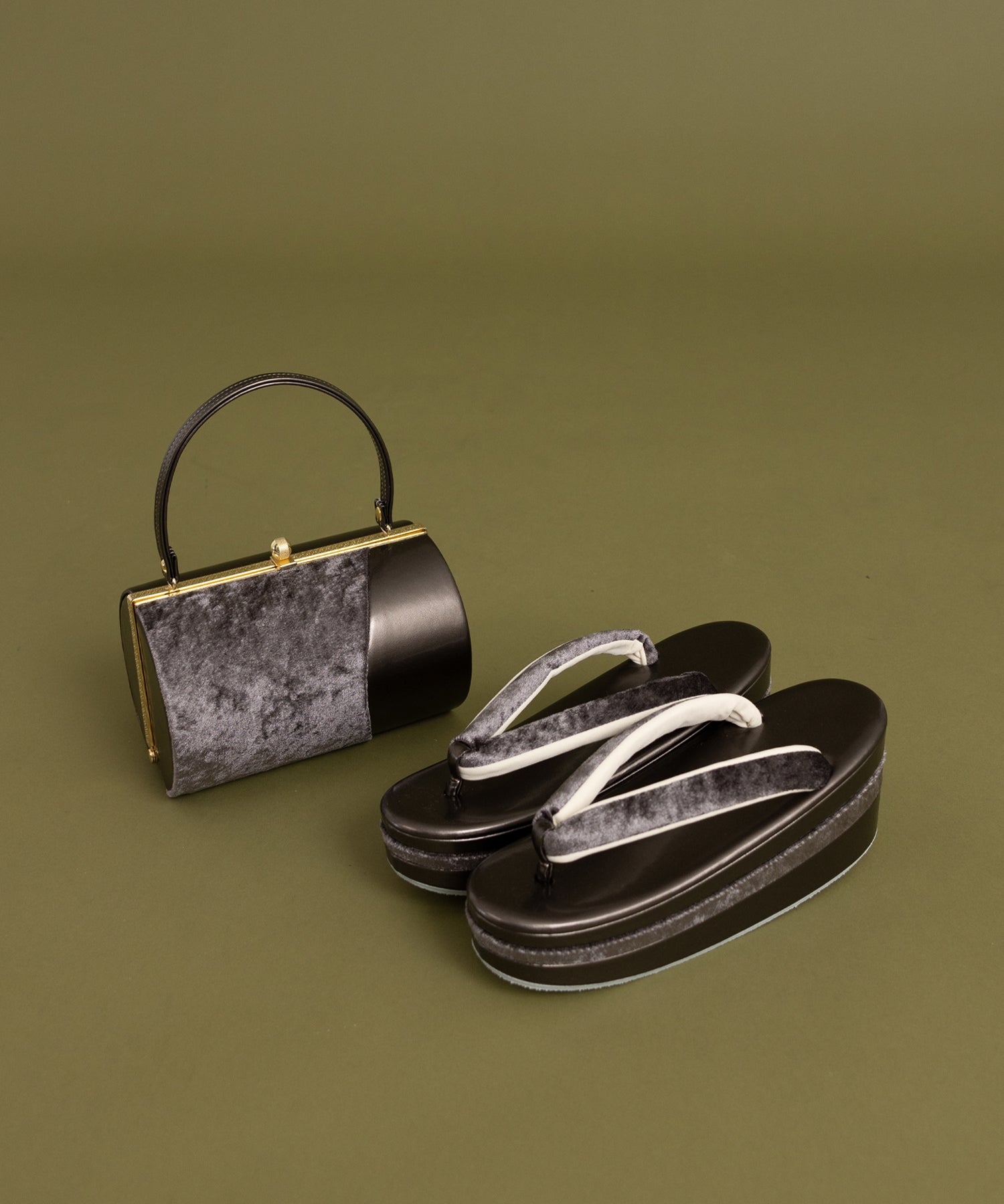 草履バッグセット -ブラウン系