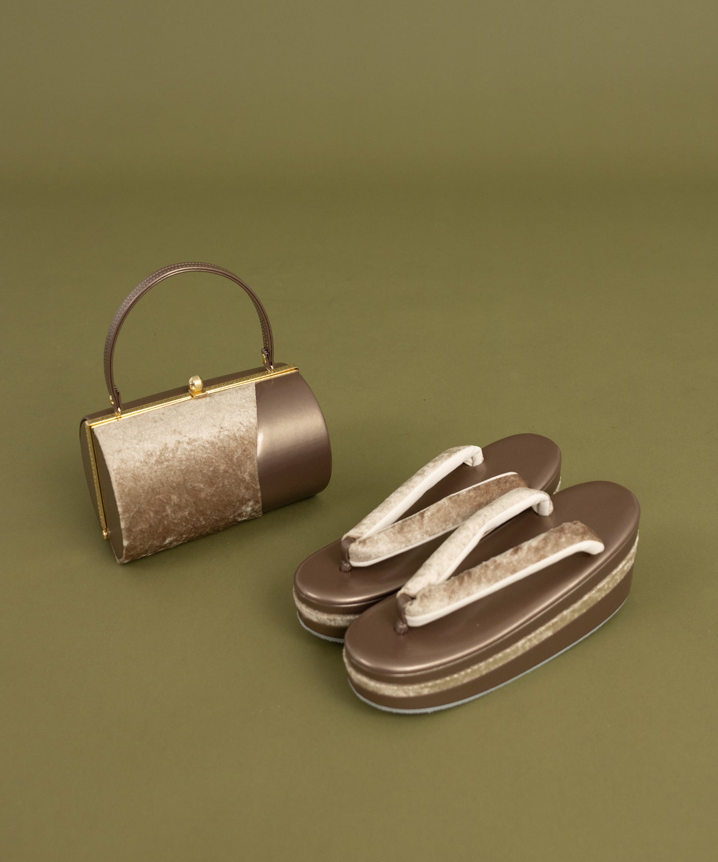 草履バッグセット -ベージュ系