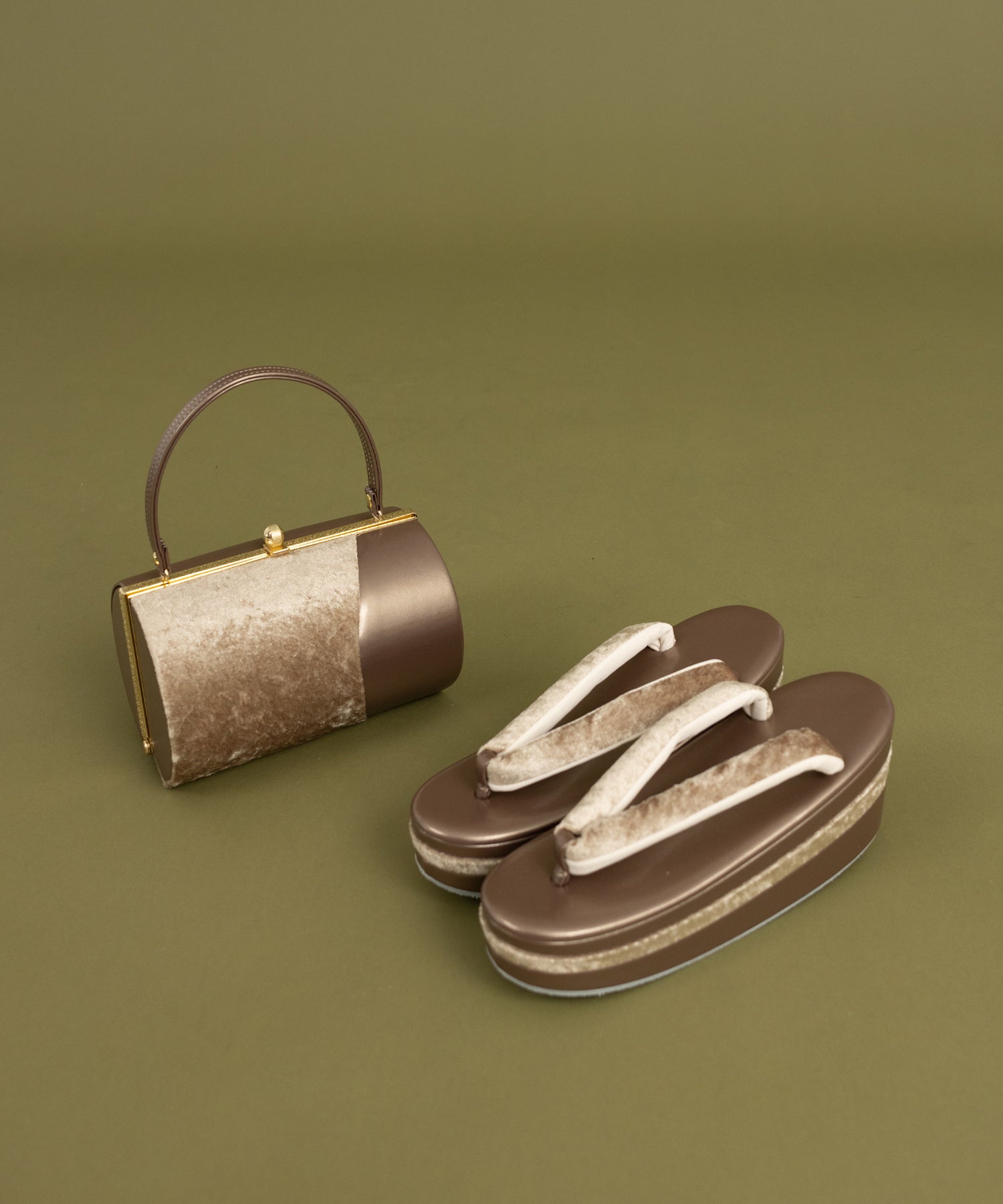 草履バッグセット -ベージュ系