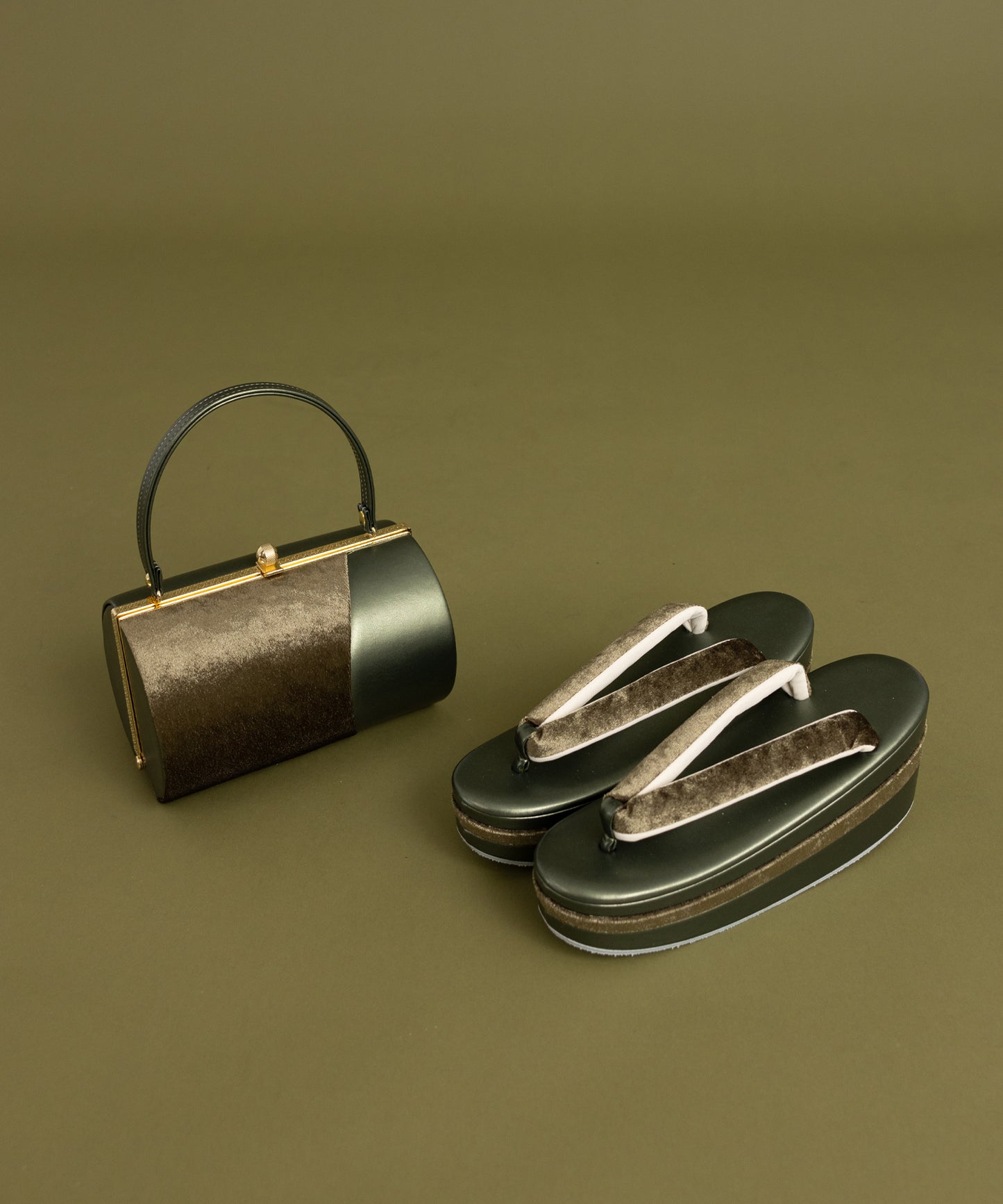 草履バッグセット -グリーン系