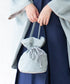 卒業式袴や成人式で使いやすい手提げ巾着バッグ-ソリッドカラー-